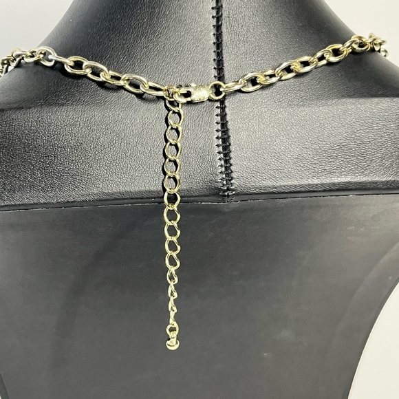 Earth Tone Leaves Beaded Golden Chain Necklace 32-35" - Picture 5 of 8